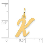 Load image into Gallery viewer, 14K Yellow Gold Medium Script Initial Letter K Charm Pendant
