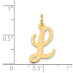 Load image into Gallery viewer, 14K Yellow Gold Medium Script Initial Letter L Charm Pendant
