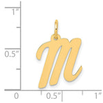 Load image into Gallery viewer, 14K Yellow Gold Medium Script Initial Letter M Charm Pendant
