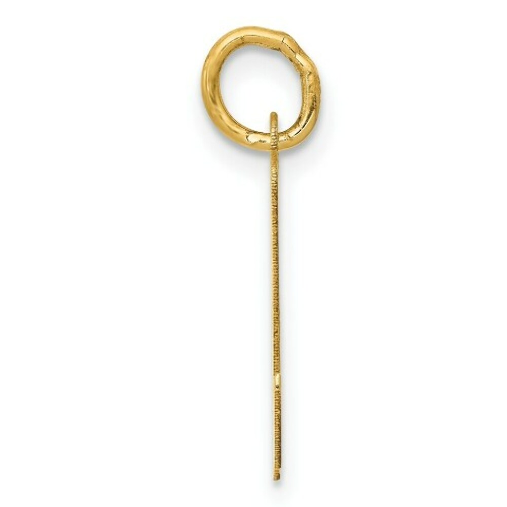 14K Yellow Gold Medium Script Initial Letter N Charm Pendant