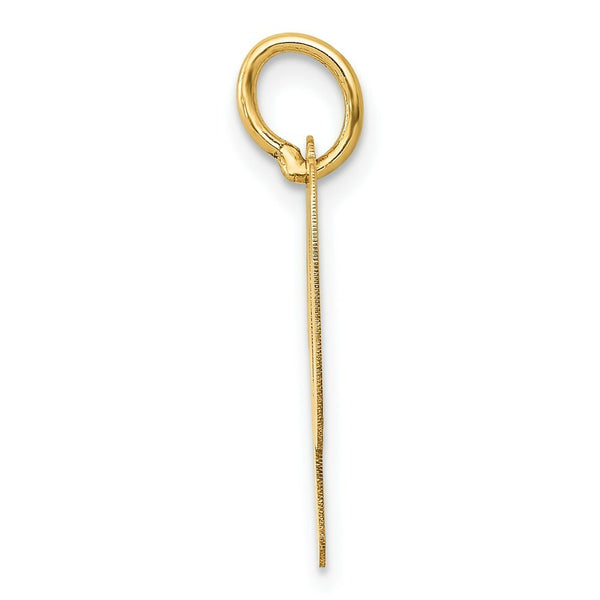 14K Yellow Gold Medium Script Initial Letter P Charm Pendant
