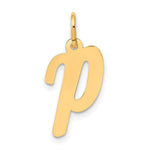 Load image into Gallery viewer, 14K Yellow Gold Medium Script Initial Letter P Charm Pendant
