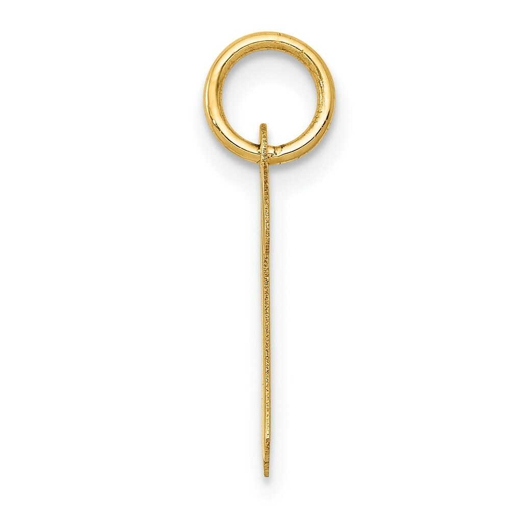 14K Yellow Gold Medium Script Initial Letter R Charm Pendant