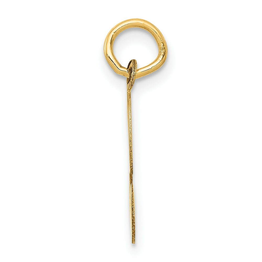 14K Yellow Gold Medium Script Initial Letter S Charm Pendant