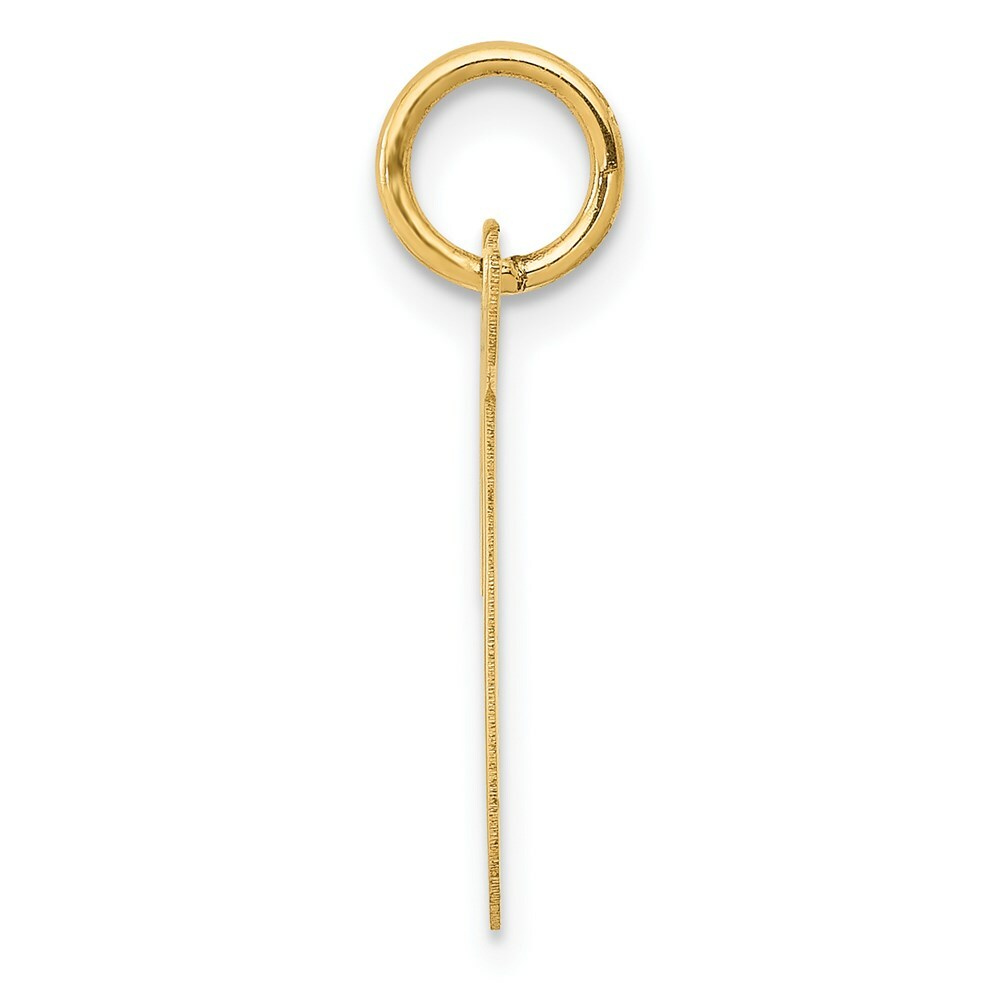 14K Yellow Gold Medium Script Initial Letter T Charm Pendant