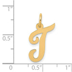 Load image into Gallery viewer, 14K Yellow Gold Medium Script Initial Letter T Charm Pendant
