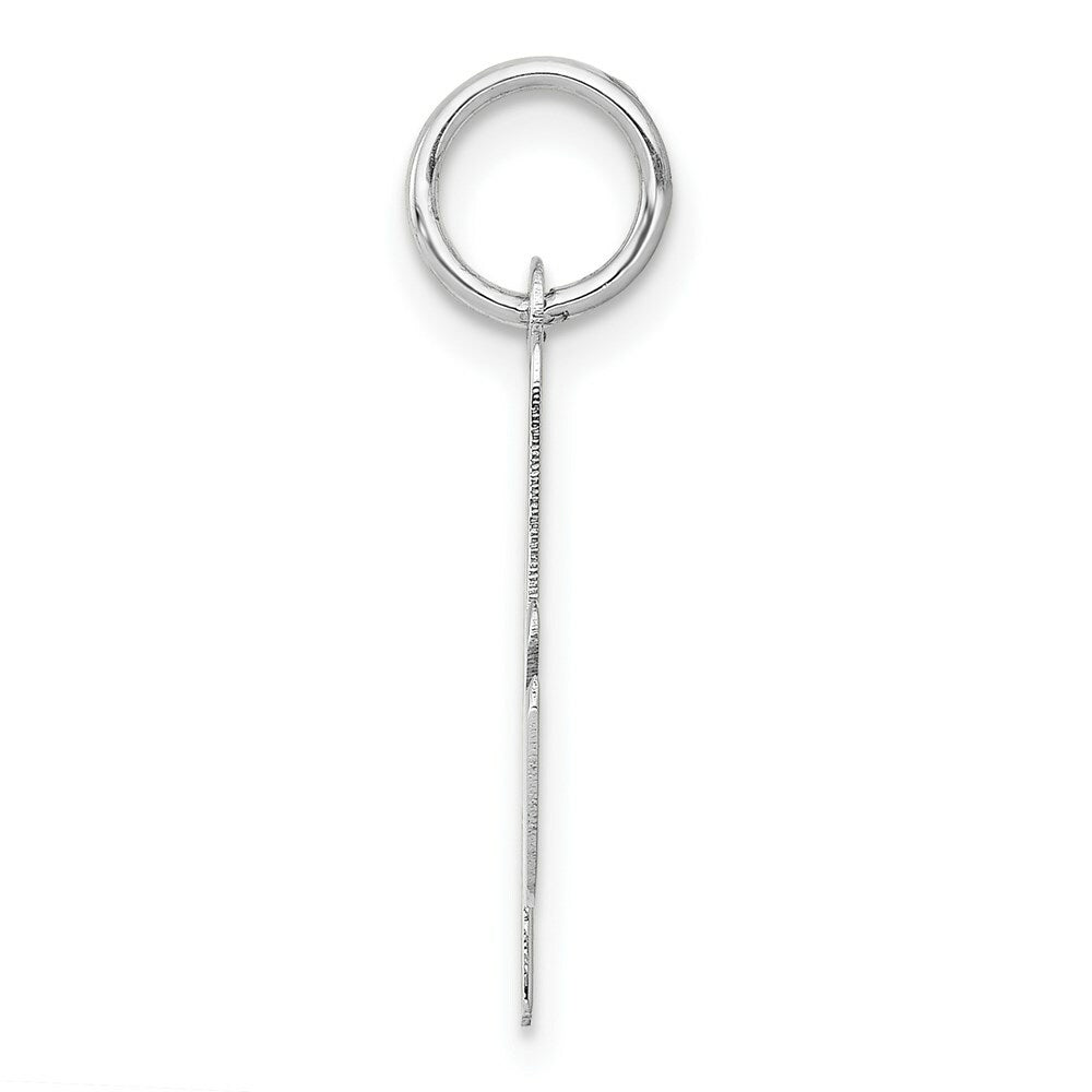14K White Gold Medium Script Initial Letter A Charm Pendant