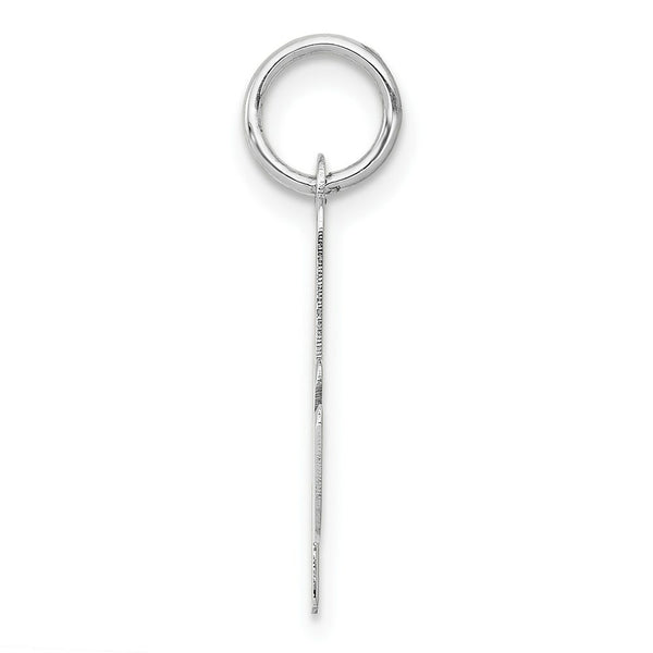 14K White Gold Medium Script Initial Letter A Charm Pendant