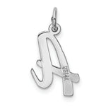 Load image into Gallery viewer, 14K White Gold Medium Script Initial Letter A Charm Pendant
