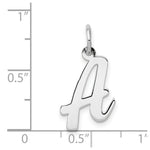 Load image into Gallery viewer, 14K White Gold Medium Script Initial Letter A Charm Pendant
