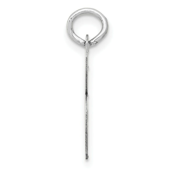 14K White Gold Medium Script Initial Letter B Charm Pendant