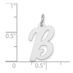Load image into Gallery viewer, 14K White Gold Medium Script Initial Letter B Charm Pendant
