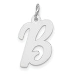 Load image into Gallery viewer, 14K White Gold Medium Script Initial Letter B Charm Pendant
