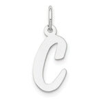 Load image into Gallery viewer, 14K White Gold Medium Script Initial Letter C Charm Pendant
