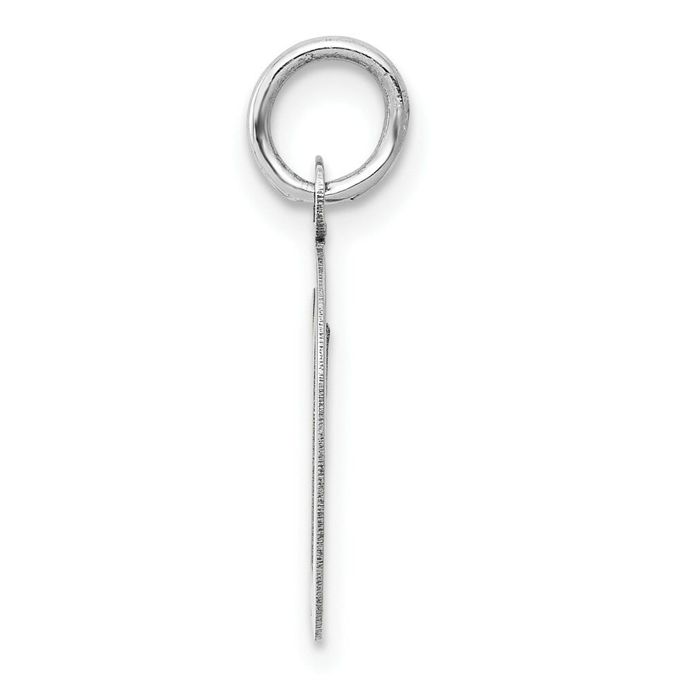 14K White Gold Medium Script Initial Letter D Charm Pendant