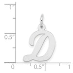 Load image into Gallery viewer, 14K White Gold Medium Script Initial Letter D Charm Pendant
