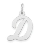 Load image into Gallery viewer, 14K White Gold Medium Script Initial Letter D Charm Pendant

