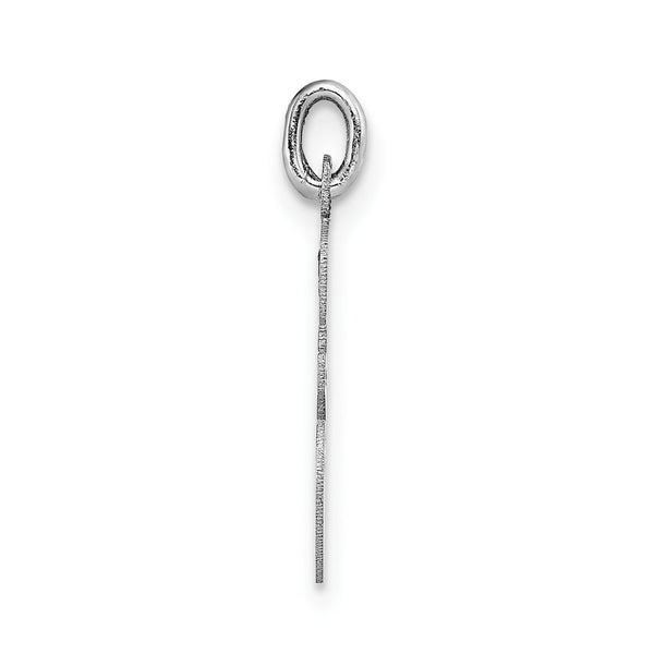 14K White Gold Medium Script Initial Letter E Charm Pendant