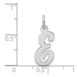 Load image into Gallery viewer, 14K White Gold Medium Script Initial Letter E Charm Pendant
