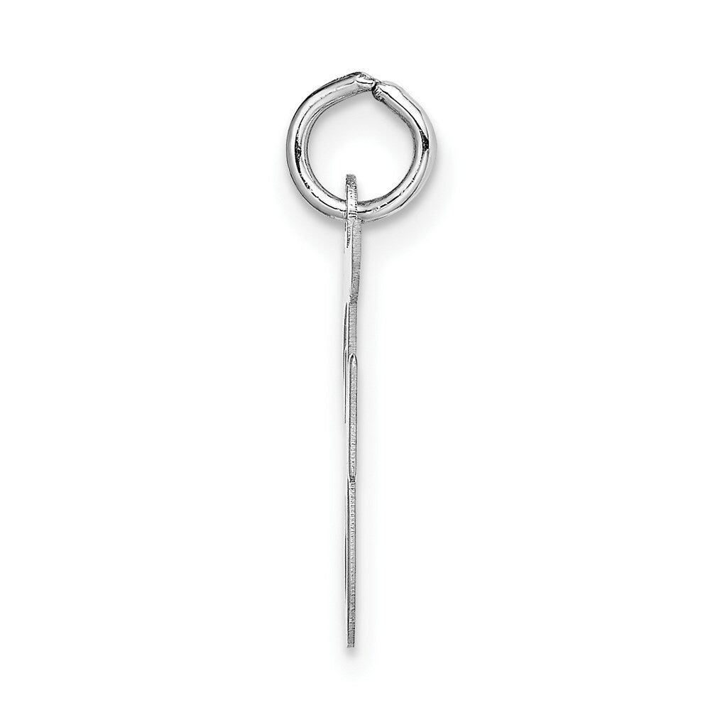 14K White Gold Medium Script Initial Letter F Charm Pendant