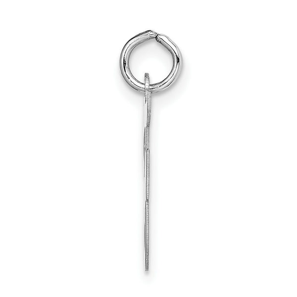 14K White Gold Medium Script Initial Letter F Charm Pendant