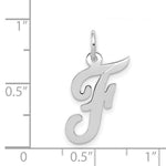 Load image into Gallery viewer, 14K White Gold Medium Script Initial Letter F Charm Pendant
