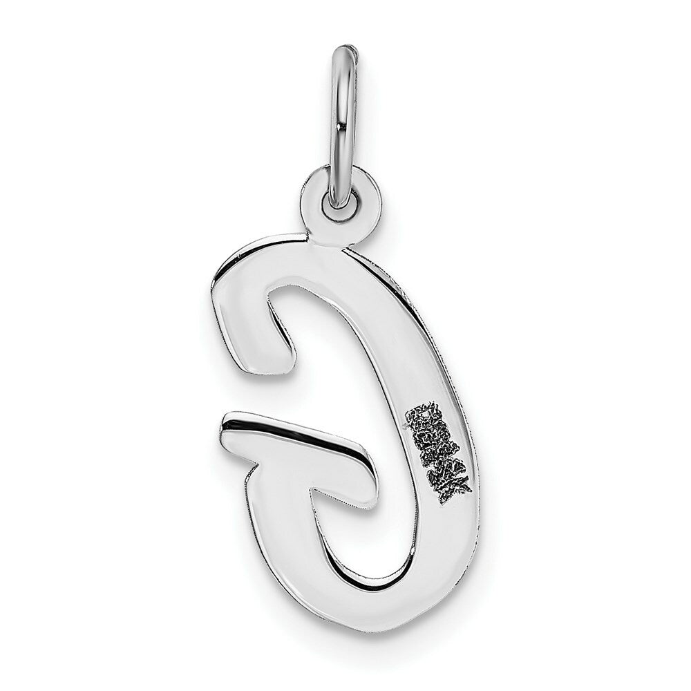 14K White Gold Medium Script Initial Letter G Charm Pendant