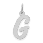 Load image into Gallery viewer, 14K White Gold Medium Script Initial Letter G Charm Pendant

