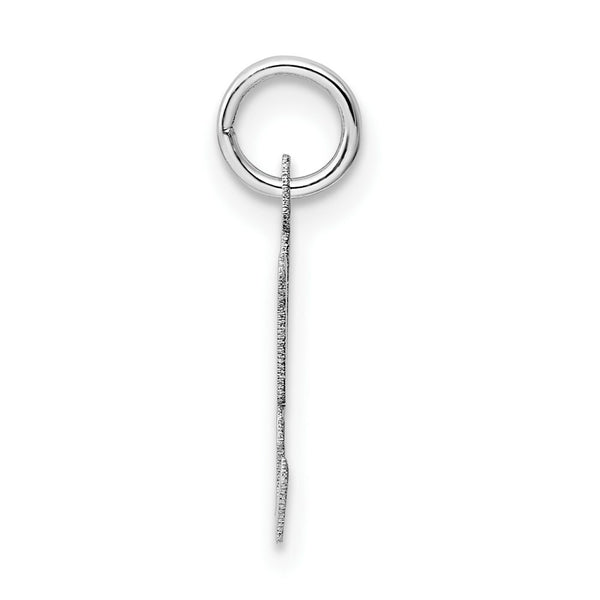 14K White Gold Medium Script Initial Letter H Charm Pendant