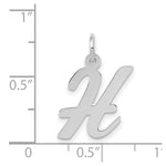 Load image into Gallery viewer, 14K White Gold Medium Script Initial Letter H Charm Pendant
