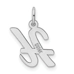 Load image into Gallery viewer, 14K White Gold Medium Script Initial Letter H Charm Pendant
