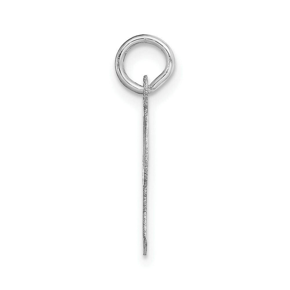 14K White Gold Medium Script Initial Letter I Charm Pendant