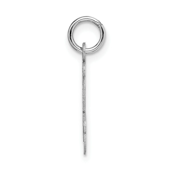 14K White Gold Medium Script Initial Letter J Charm Pendant