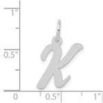 Load image into Gallery viewer, 14K White Gold Medium Script Initial Letter K Charm Pendant
