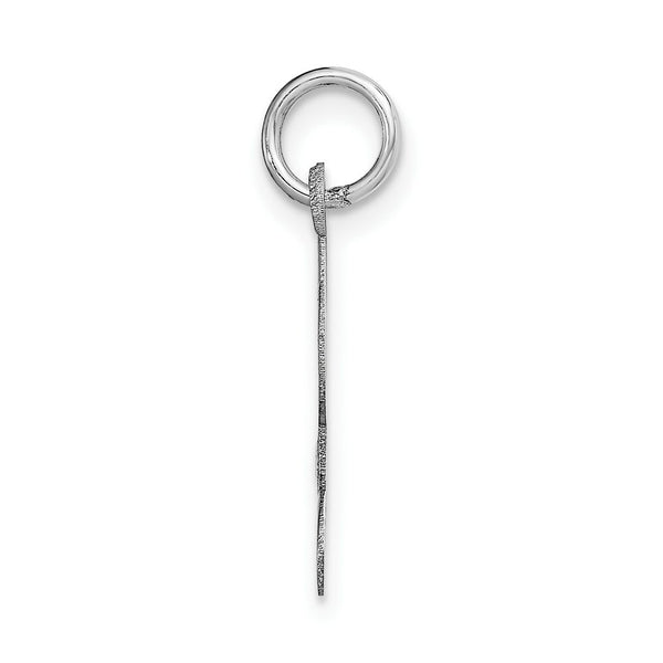 14K White Gold Medium Script Initial Letter L Charm Pendant