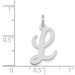 Load image into Gallery viewer, 14K White Gold Medium Script Initial Letter L Charm Pendant
