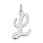 Load image into Gallery viewer, 14K White Gold Medium Script Initial Letter L Charm Pendant
