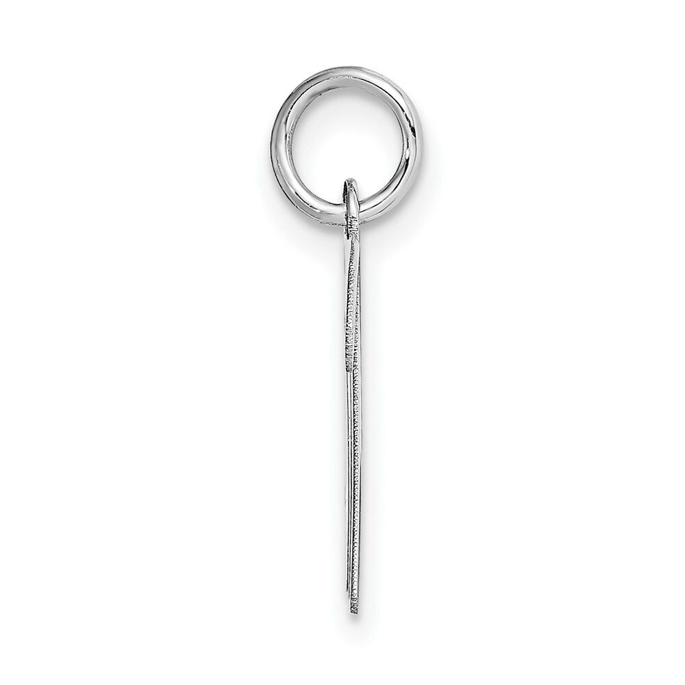 14K White Gold Medium Script Initial Letter M Charm Pendant