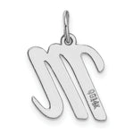 Load image into Gallery viewer, 14K White Gold Medium Script Initial Letter M Charm Pendant
