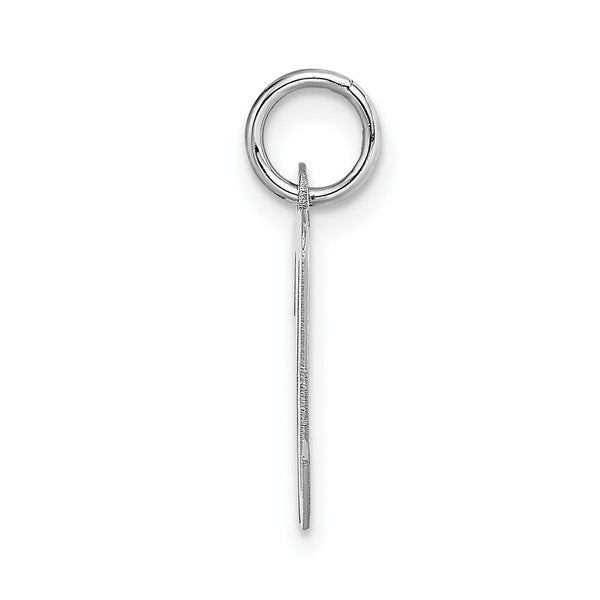 14K White Gold Medium Script Initial Letter N Charm Pendant