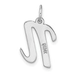 Load image into Gallery viewer, 14K White Gold Medium Script Initial Letter N Charm Pendant
