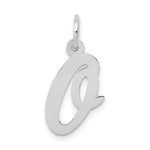 Load image into Gallery viewer, 14K White Gold Medium Script Initial Letter O Charm Pendant

