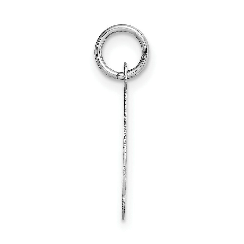 14K White Gold Medium Script Initial Letter O Charm Pendant