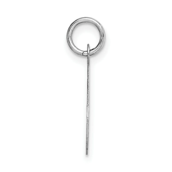 14K White Gold Medium Script Initial Letter O Charm Pendant
