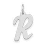 Load image into Gallery viewer, 14K White Gold Medium Script Initial Letter R Charm Pendant
