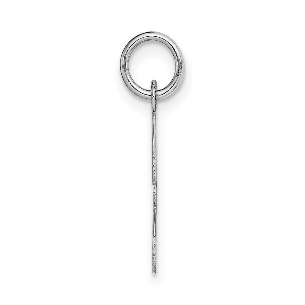 14K White Gold Medium Script Initial Letter T Charm Pendant