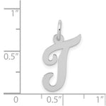 Load image into Gallery viewer, 14K White Gold Medium Script Initial Letter T Charm Pendant
