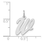 Load image into Gallery viewer, 14K White Gold Medium Script Initial Letter W Charm Pendant
