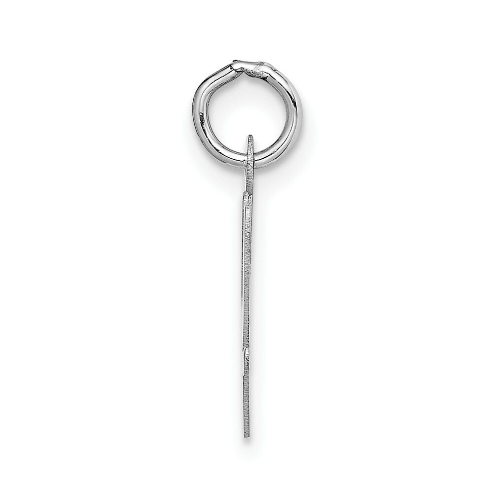 14K White Gold Medium Script Initial Letter W Charm Pendant