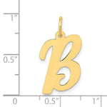 Load image into Gallery viewer, 14K Yellow Gold Large Script Initial Letter B Charm Pendant
